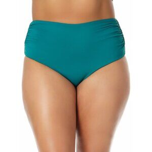 Anne Cole Women's High Waist Bikini Bottoms Swimsuit Green Plus Size 22W
